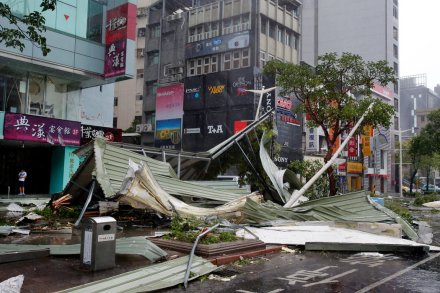2015年重创台湾、福建两省的超强台风苏迪罗在台北造成的破坏